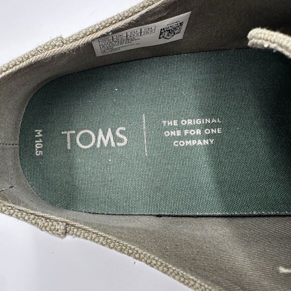 TOMS Preston Canvas Shoes  Men\'s 10.5 Laces Khaki Green Casual Everyday School main image 9